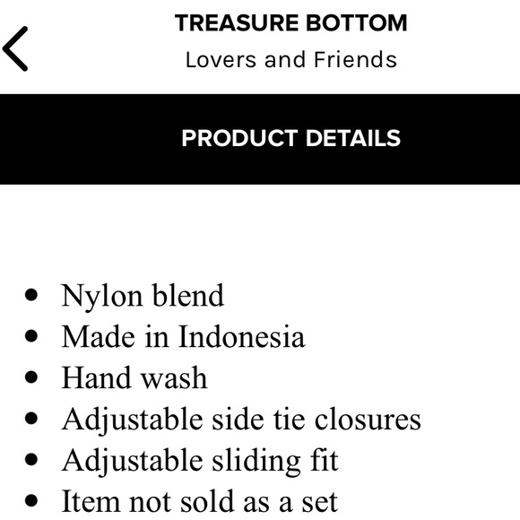 LOVERS + FRIENDS TREASURE BOTTOMS NWT - Picture 7 of 7